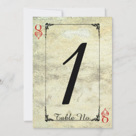 Hjärter Dam Bröllopsbord Nummer Inbjudningar