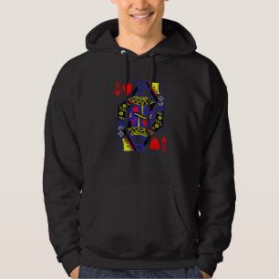 Hjärter Dam Kostym Magi Poker Kort Mat Geek Hoodie
