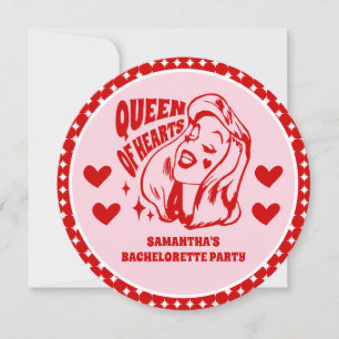 Hjärter Dam Kunglig Senterparty Inbjudan