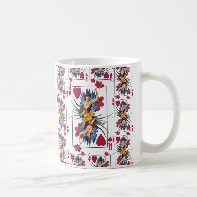 Hjärter Dam och blommor Kaffemugg (Höger)