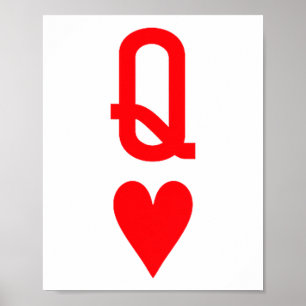 Hjärter Dam Och Hjärter Kung Par Matchande Poster