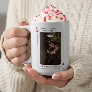 Hjärter Dam Poker Foto Alla Hjärtans Dag Kaffemugg