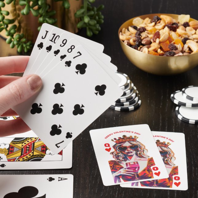 Hjärter Dam Pop Art Spiralblock Casinokort (På plats)
