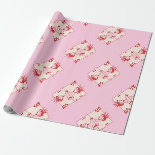Hjärter Dam Röd och Rosa Presentpapper