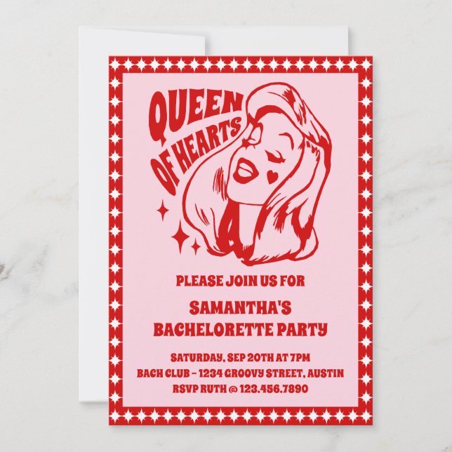 Hjärter Dams Bröllopsfest Inbjudningar (Framsida)