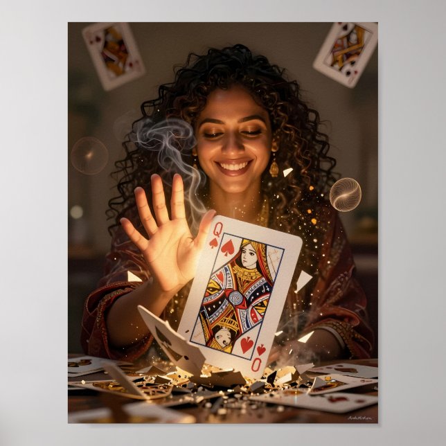Hjärter Dams Förtrollade Illusionsaffisch Poster (Framsidan)