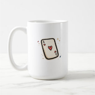 Hjärter Ess Minimalistisk Spelkorts Konst Kaffemugg