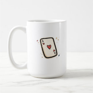 Hjärter Ess Minimalistisk Spelkorts Konst Kaffemugg