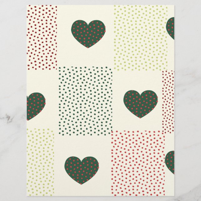 Hjärter & Fina Prickar Scrapbookpapper (Framsida)