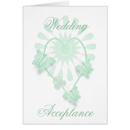 Hjärter för bröllop-mottagningskort för fjäril OBS kort