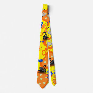Hjärter för Gulten manar Designer Ties  Orange Sva Slips