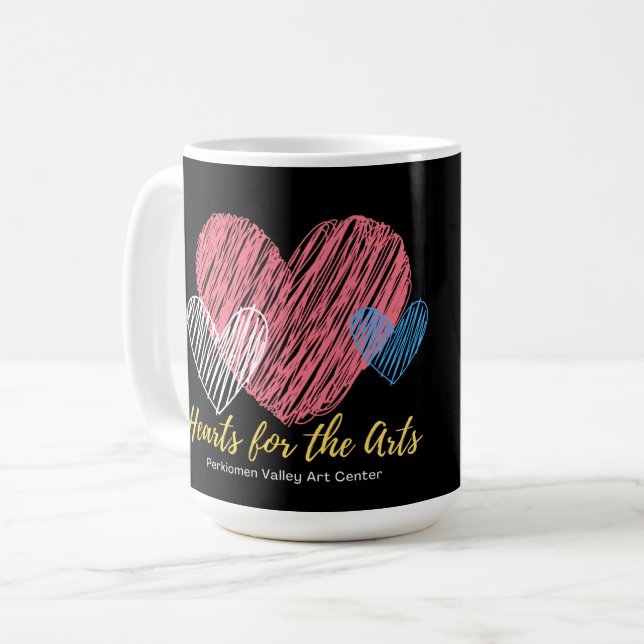 Hjärter för konst, Rosa Heart, Personlig Kaffemugg (Framsida vänster)