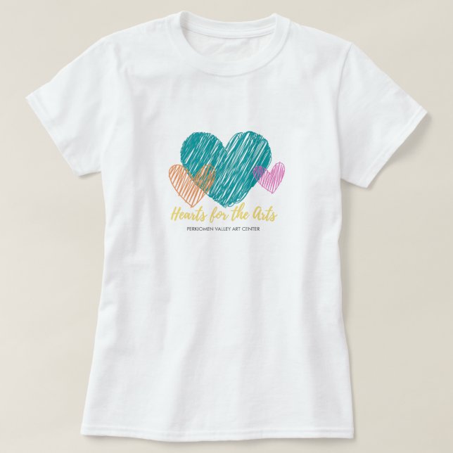 Hjärter för konsten, Teal Heart, redigerbar T Shirt (Design framsida)