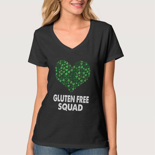 Hjärter för ökad medvetenhet om glutenfri Squad Ce T Shirt (Framsida)