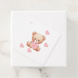 Hjärter för Rosa av nalle Gåvor Etiketter