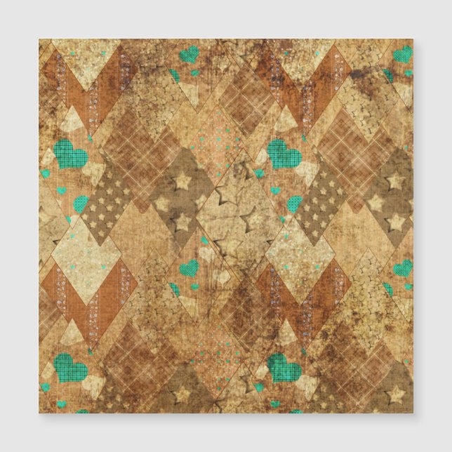 Hjärter för rund grunge Quilt Stars (Framsida)