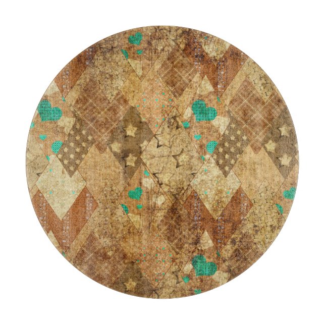 Hjärter för rund grunge Quilt Stars (Framsidan)