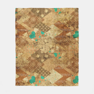 Hjärter för rund grunge Quilt Stars Fleecefilt