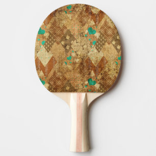 Hjärter för rund grunge Quilt Stars Pingisracket