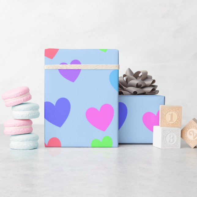 Hjärter för skuggning av Färgad från hela Tillfäll Presentpapper (Baby Shower)