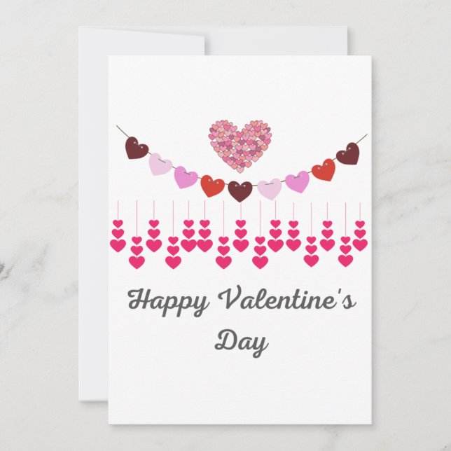 Hjärter för Valentines day-kort Julkort (Framsida)