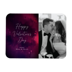 Hjärter för vattenfärg Photo Valentine Helgdag Magnet