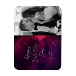 Hjärter för vattenfärg Photo Valentine Helgdag Magnet