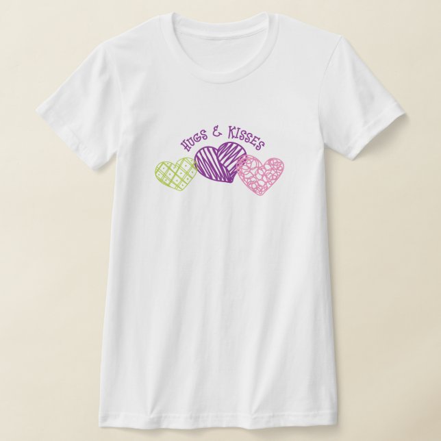Hjärter från HUGS & KISSES Scribbly Hearts Valenti T Shirt (Laydown)