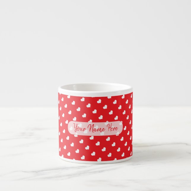 Hjärter Glad Alla Hjärtans Dag Modern Kärlek Mönst Espressomugg (Framsidan)