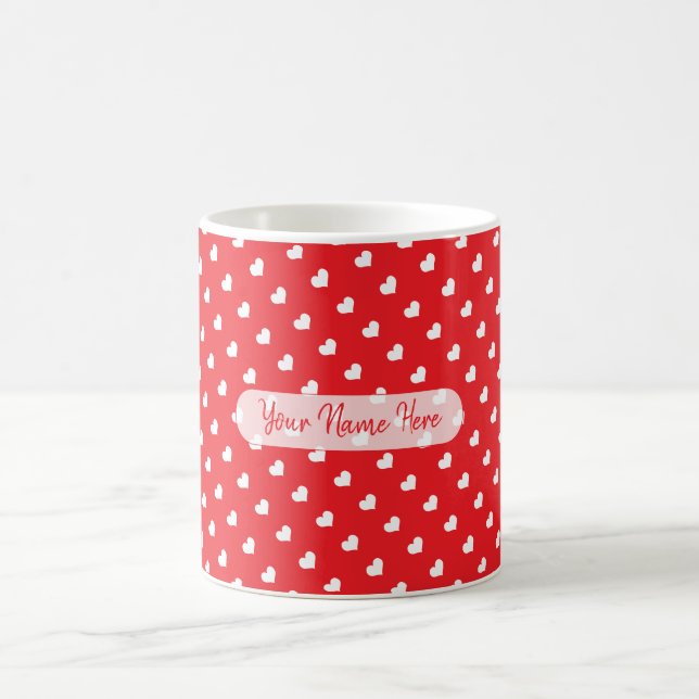 Hjärter Glad Alla Hjärtans Dag Modern Kärlek Mönst Kaffemugg (Center)