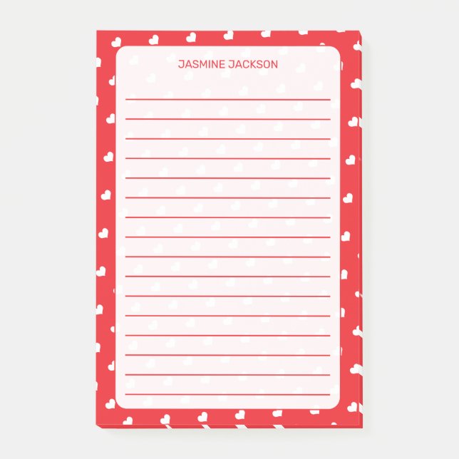 Hjärter Glad Alla Hjärtans Dag Modern Kärlek Mönst Post-it Block (Framsida)