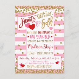 Hjärter, Glitter och Guld! Alla hjärtans första fö Inbjudningar