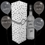 Hjärter - Grått till Svarta på den vita Vin-boxen Presentask För Vinflaska<br><div class="desc">Hearter i olika skuggor av svart och grått på vit bakgrund. Andra tillgängliga färgrutor.</div>