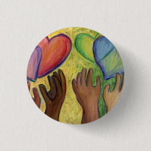 Hjärter & Händer diversitet Kärlek Lapel Pin el Knapp