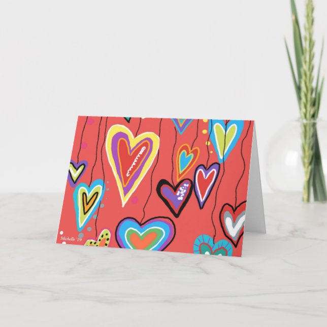 Hjärter, Hearter och fler Hearts Tack Kort (Framsida)