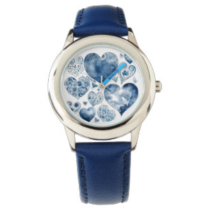 Hjärter i Delft Blue Armbandsur