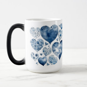 Hjärter i Delft Blue Magisk Mugg