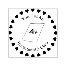 Hjärter i en cirkel, Lärare A+ Självfärgande Stämpel