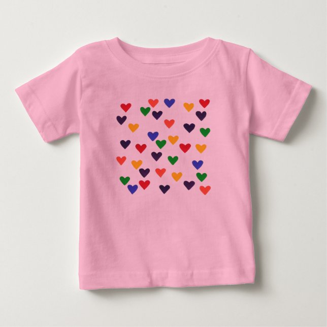 Hjärter i Färg i regnbågskjortorna Tee Shirt (Framsida)