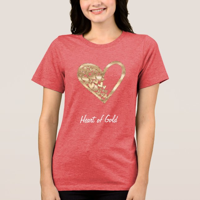 Hjärter i Guld T Shirt (Framsida)