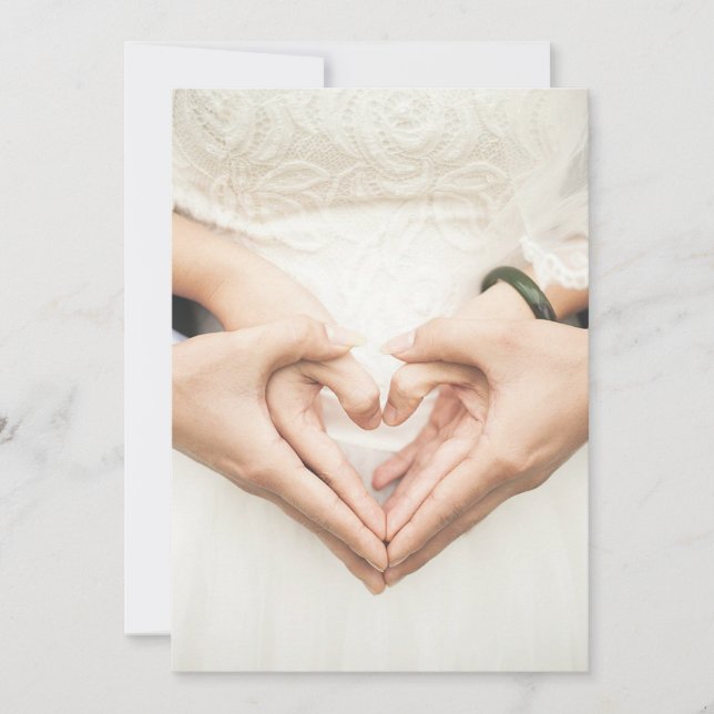 Hjärter i Händer Bröllop Inbjudningar (Framsida)