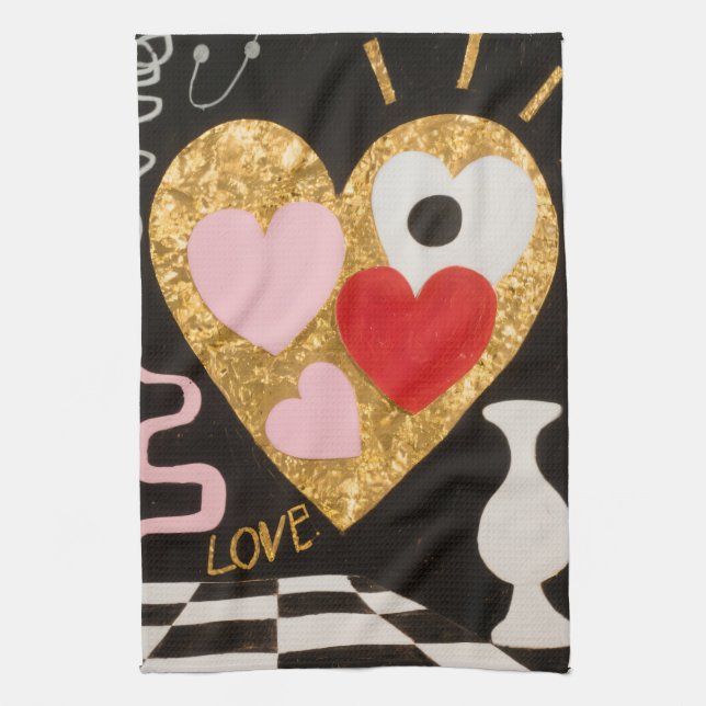 Hjärter i Kärlek Kökshandduk (Vertikal)