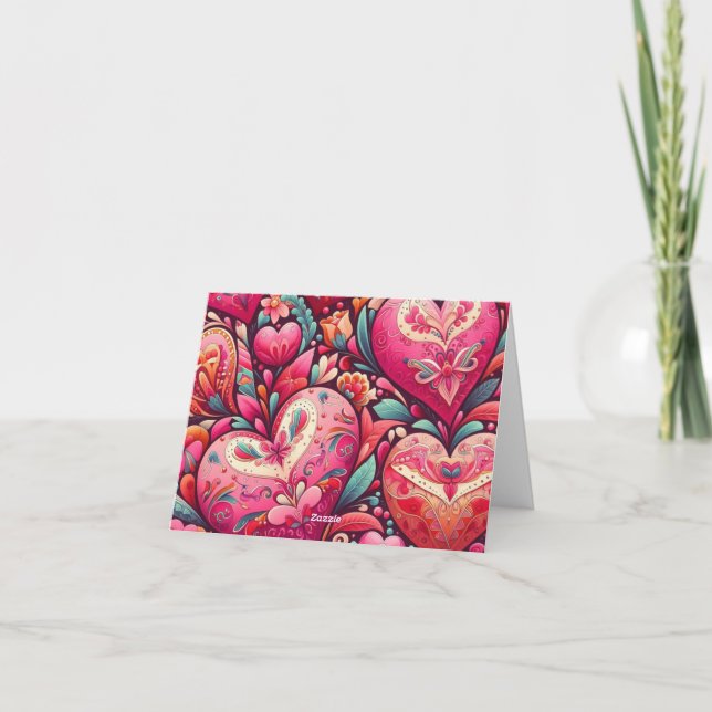 Hjärter i kärlek kort (Baksida)