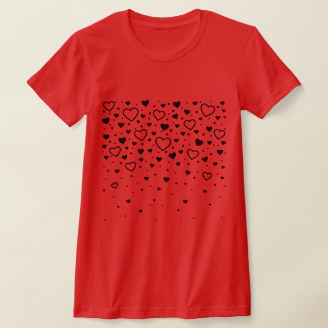 Hjärter i kärlek kvinnor t-shirt (Laydown)
