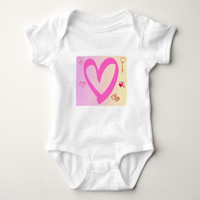 Hjärter i Rosa övertoning T Shirt (Framsida)