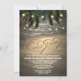 Hjärter i Sand Rehearsal Dinner-inbjudningar Inbjudningar