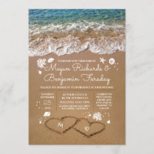 Hjärter i Sand Summer Beach Wedding