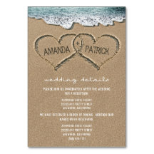 Hjärter i tvättkortet Sand Beach Wedding