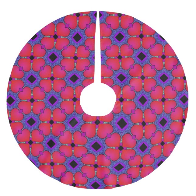 Hjärter Julgransmatta Borstad Polyester (Framsidan)