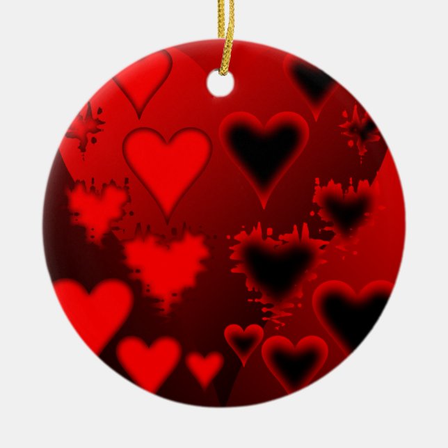 Hjärter Julgransprydnad Keramik (Framsidan)